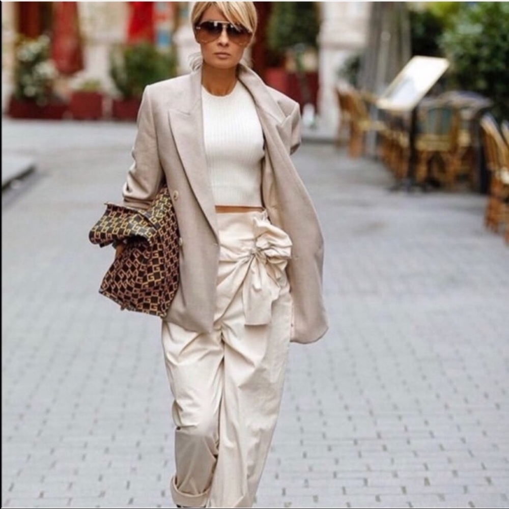 Zara knotted pants high waisted bloggers fav L